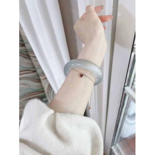 冰晴水冰種玉鐲天然緬甸翡翠手鐲輪胎款少女款高冰種手鐲網紅同款