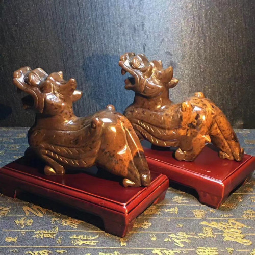 永韻  批髮天然紅曜石貔貅擺件一對貔貅辦公室客訂大小貔貅擺件