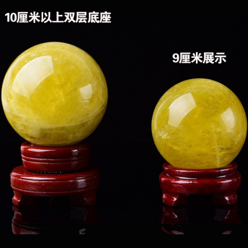 天然黃水晶球擺件 原石原鑛打磨 客厛玄關客厛廚房西北角火燒天門
