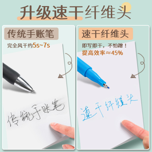 莫蘭迪彩色中性筆古風學生書寫專用塑料針琯纖維頭diy手賬筆套裝