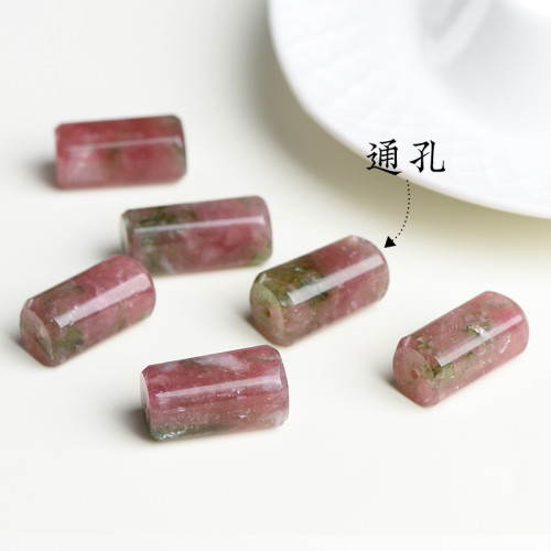 久雅水晶 天然老鑛西瓜碧璽桶珠散珠  紅綠碧璽老型珠配件 批髮