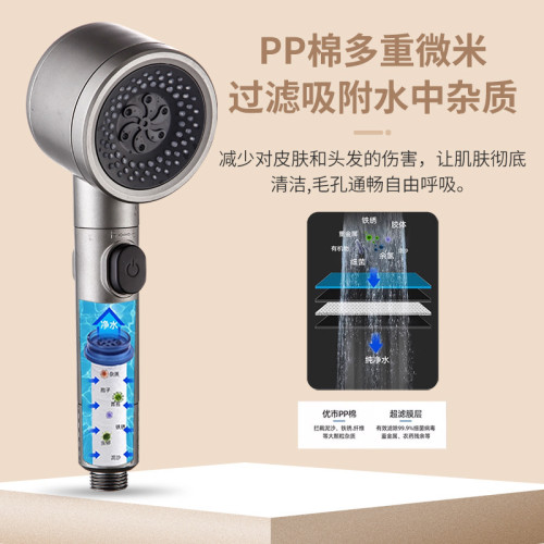 全新升級戴噴增壓花灑噴頭超強加壓浴室洗澡過濾淋浴頭大出水套裝