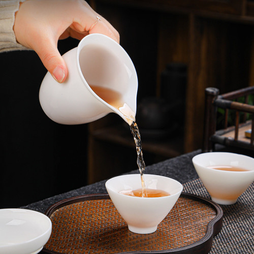 德化白瓷茶具套裝禮品中式簡約羊脂玉瓷功夫茶具套組送禮可印LOGO