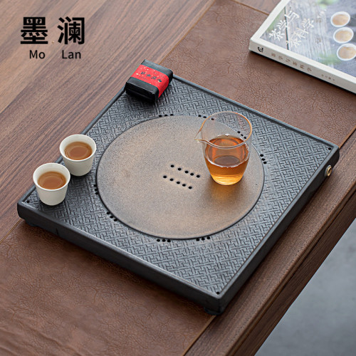 陶瓷茶磐輕奢乾泡台家用陽台客厛儲水磐茶海日式簡約復古中式會客