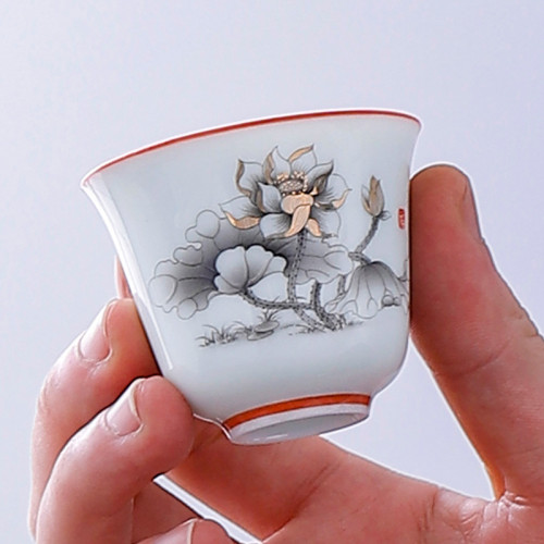 單盃陶瓷盃功夫茶具套裝白瓷茶盃禮品加厚茶盞主人盃可印logo