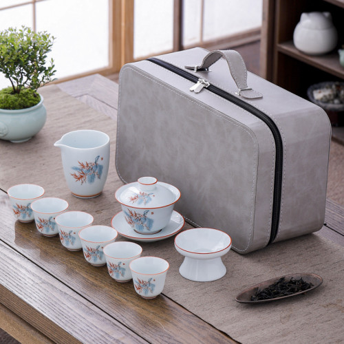 影青旅行套裝戶外便攜式高端茶具加厚青瓷全套商務禮品logo