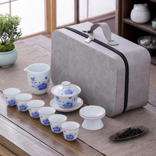 影青旅行套裝戶外便攜式高端茶具加厚青瓷全套商務禮品logo