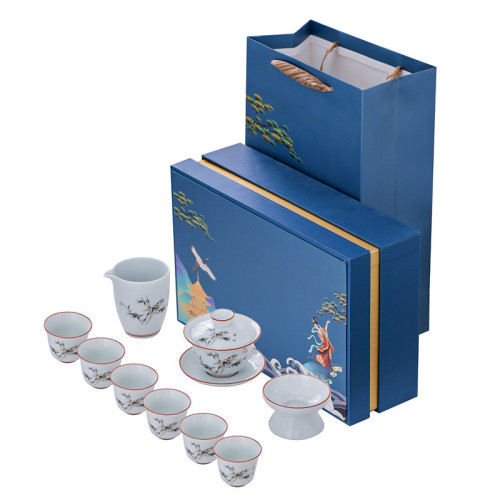 影青10頭青白瓷陶瓷泡茶商務家用全套茶具全品類logo高端商務禮品