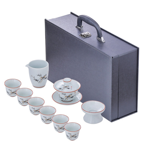 功夫茶具套裝家用客厛辦公室輕奢泡茶高檔禮盒裝蓋碗茶盃商務禮品