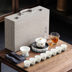 德化白瓷功夫茶具套裝整套家用陶瓷羊脂玉公司商務會議活動禮品