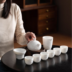 羊脂玉茶具套裝白瓷鳳鳴壺茶具套組商務活動泡茶伴手禮盒辦公家用