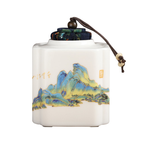 精美羊脂玉密封加厚茶葉罐做工便攜儲存罐迷你手繪送禮家用可logo