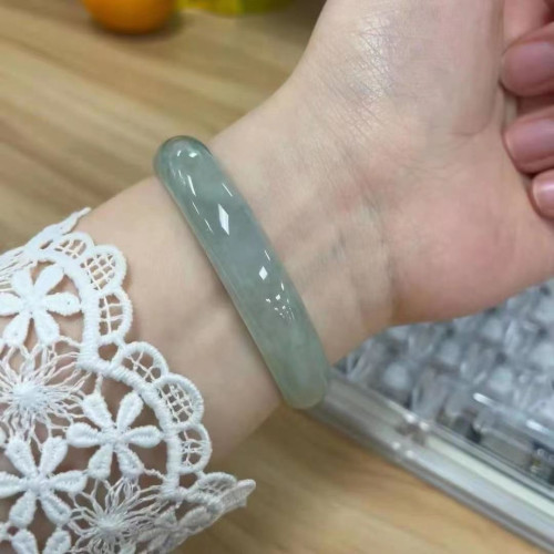 透水潤陽綠冰種晴水飄花油青緬甸老坑翡翠手鐲玉石鐲玉髓鐲子女款