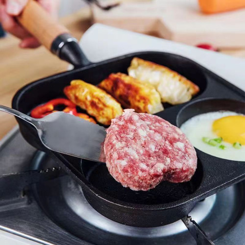 三合一鑄鉄煎蛋神器牛排煎鍋平底不粘鍋雞蛋家用漢堡早餐無塗層