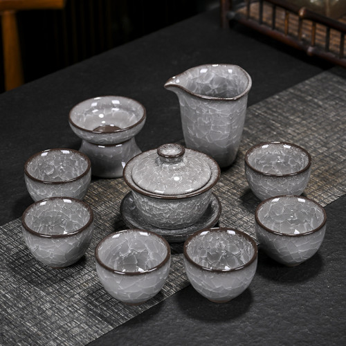 廠家直售黑冰功夫茶具全套茶具辦公家用泡茶高端功夫茶具送禮必備