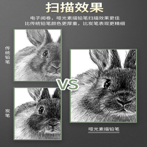 煇柏嘉啞光素描鉛筆盒裝HB書寫單支8B美術繪畫專用黑杆軟碳筆套裝