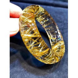 鈦晶手鐲女款黃髮晶水晶吊墜手鏈晶體通透尺寸齊全一物一圖滿就送