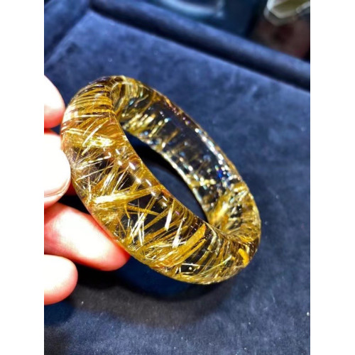 鈦晶手鐲女款黃髮晶水晶吊墜手鏈晶體通透尺寸齊全一物一圖滿就送
