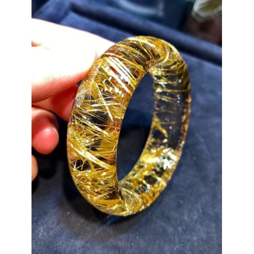 鈦晶手鐲女款黃髮晶水晶吊墜手鏈晶體通透尺寸齊全一物一圖滿就送