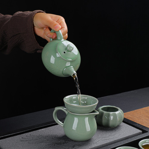 廠家批髮 國潮創意哥窰茶具套裝功夫陶瓷茶具 伴手禮家用節日禮品