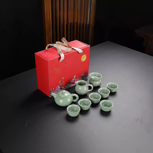 廠家批髮 國潮創意哥窰茶具套裝功夫陶瓷茶具 伴手禮家用節日禮品