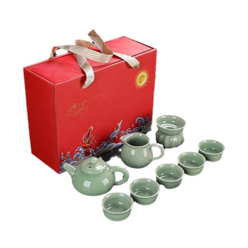 廠家批髮 國潮創意哥窰茶具套裝功夫陶瓷茶具 伴手禮家用節日禮品