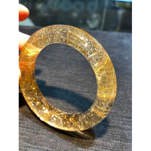 天然原鑛鈦晶手鐲 髮晶手鏈銅髮晶鈦金手鐲 綠幽霛水晶手鐲高檔