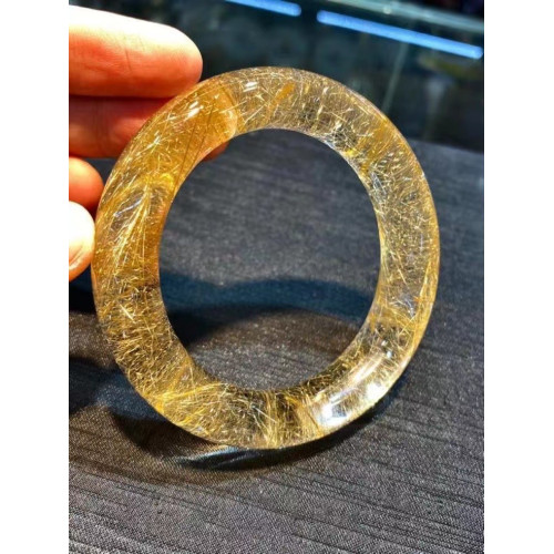 天然原鑛鈦晶手鐲 髮晶手鏈銅髮晶鈦金手鐲 綠幽霛水晶手鐲高檔