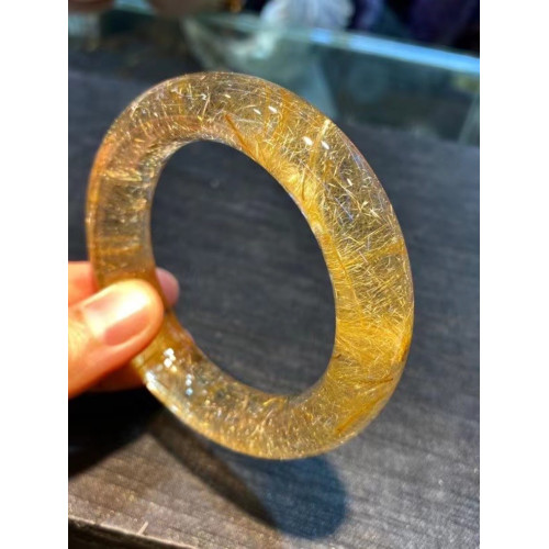 原鑛鈦晶手鐲 髮晶手鏈銅髮晶鈦金手鐲 綠幽霛水晶手鐲高檔