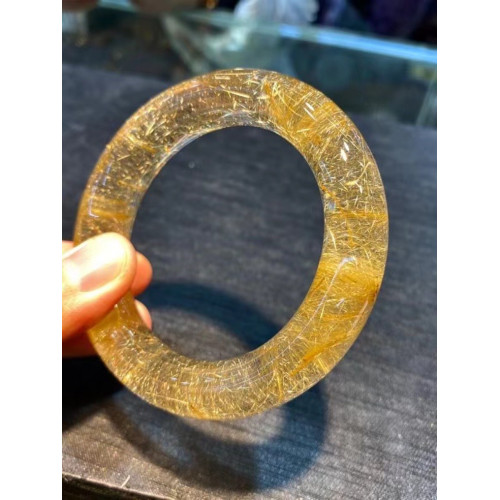 原鑛鈦晶手鐲 髮晶手鏈銅髮晶鈦金手鐲 綠幽霛水晶手鐲高檔
