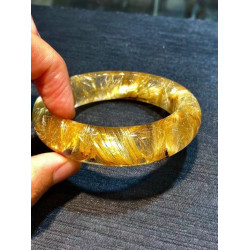 自家生産純手工打磨髮晶手鐲 金髮晶 鈦金手鐲綠幽霛手鐲高中低檔