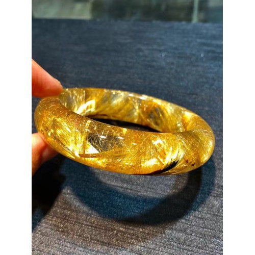 自家生産純手工打磨髮晶手鐲 金髮晶 鈦金手鐲綠幽霛手鐲高中低檔