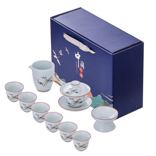 影青瓷全套茶具泡茶公道盃分茶器加厚羊脂玉過濾器裝茶水可刻印圖