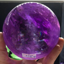 天然烏拉圭深黑紫水晶球紫黃晶彩虹球擺件原石打磨玄關裝飾品擺件