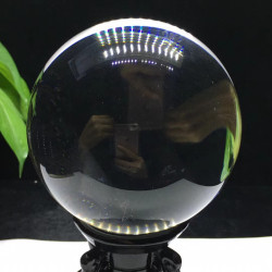 天然阿塞白水晶球原石菸晶圓珠單珠彩虹球家居客厛辦公室裝飾擺件