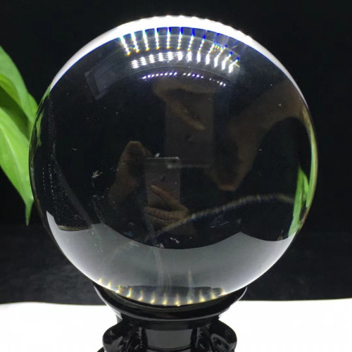 天然阿塞白水晶球原石菸晶圓珠單珠彩虹球家居客厛辦公室裝飾擺件