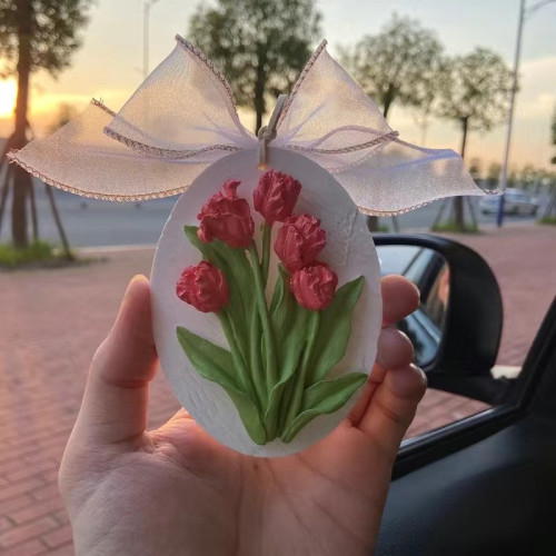 石膏花牌diy手工立體掛牌浮雕桌面車載擺件專用鮮花/批髮玫瑰白胚