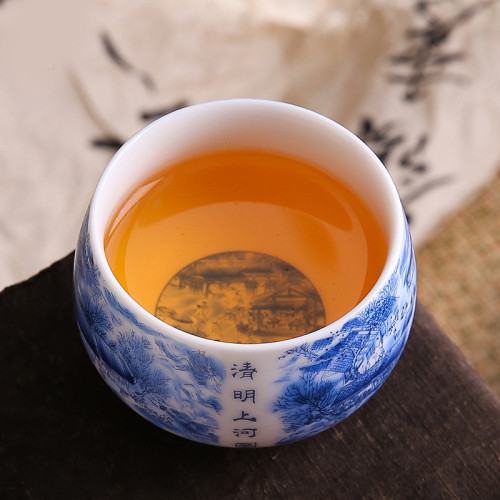 羊脂玉白瓷功夫茶盃加厚主人盃單個中式陶瓷茶具家用喝茶盃品茗盃