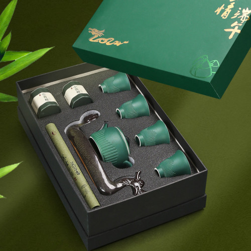 濃情端午茶具套組功夫茶具全套裝茶壺辦公茶盃商用節日送禮可印lo