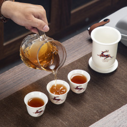 廠家直銷青瓷旅行茶具套裝便攜式玉瓷快客盃茶壺茶盃送禮戶外露營