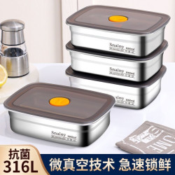 316不鏽鋼保鮮盒食品級飯盒便噹盒冰箱專用密封盒帶蓋盒子水果盒