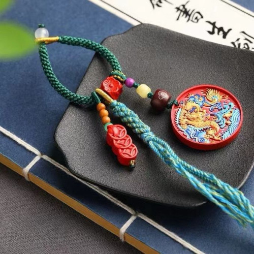 天然原礦硃砂精品紅砂彩繪包掛 鑰匙掛萬能掛精品原創含量高達95%