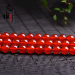 久雅水晶 天然紅瑪瑙散珠 DIY飾品配珠 串珠 瑪瑙圓珠半成品批髮