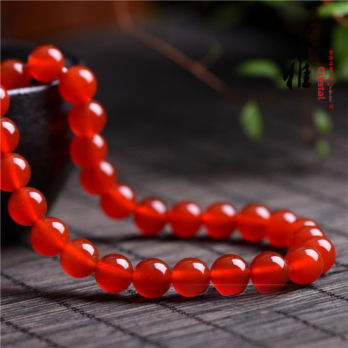 久雅水晶 天然紅瑪瑙散珠 DIY飾品配珠 串珠 瑪瑙圓珠半成品批髮