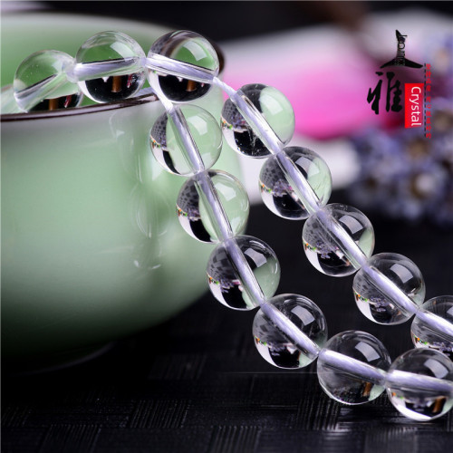 久雅水晶 7A級白水晶散珠 天然老鑛白水晶圓珠半成品飾品配珠批髮