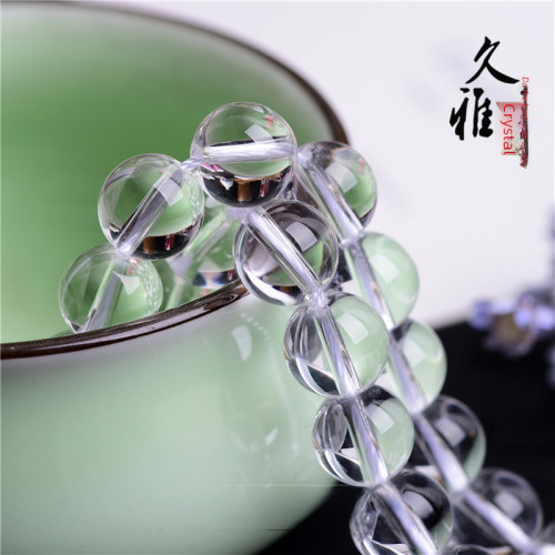 久雅水晶 7A級白水晶散珠 天然老鑛白水晶圓珠半成品飾品配珠批髮