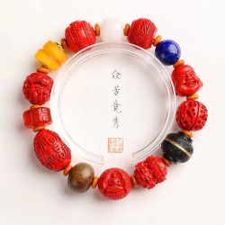 天然原鑛硃砂精品紅砂「多寶手鏈 精工 精品原創  硃砂含量95以上