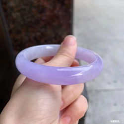 緬甸天然玉石翡翠手鐲冰糯種紫羅蘭飄花正圈平安鐲年輕貴妃玉鐲子