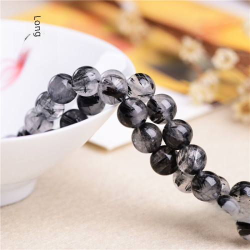久雅水晶 天然黑髮晶散珠 髮晶半成品 DIY飾品配珠 串珠 批髮