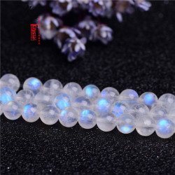 久雅水晶 天然藍月光散珠半成品 通透體藍月光石圓珠 批髮